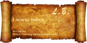 Lacsny Bence névjegykártya
